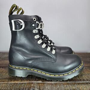 NEW Dr. Doc Martens 1460 Pascal Chain Womens Size 7 Lace Up Boots Leather Black